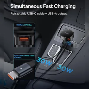 شارژر فندکی 60 وات بیسوس مدل CCTXP-UC