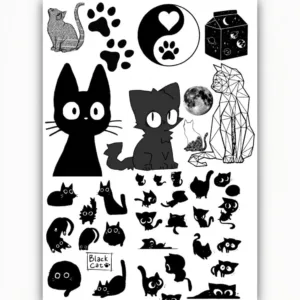 استیکر طرح black cat مجموعه 40 عددی
