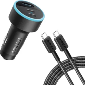 شارژر فندکی 67 وات سه پورت انکر مدل A2736H11 به همراه کابل usb c