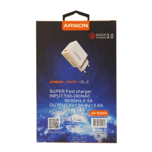 شارژر دیواری آرسون مدل AN-W20W به همراه کابل تبدیل MicroUSB