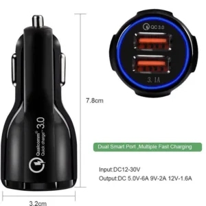 شارژر فندکی 35 وات مدل QC 3 به همراه کابل USB-C