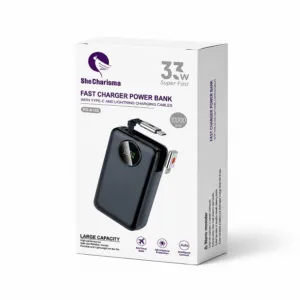 پاوربانک 33 وات شی کاریزما مدل PB-Ai104 ظرفیت 10000 میلیآمپرساعت به همراه کابل USB-C