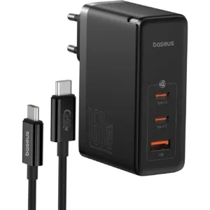 شارژر دیواری 160 وات بیسوس مدل GaN5 Pro 2C+U به همراه کابل تبدیل USB-C