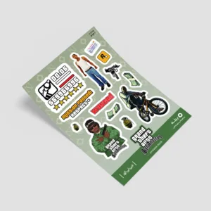 استیکر لپ تاپ و موبایل پیله طرح جی تی ای سان آندریاس مدل GTA کد SP7 مجموعه 13 عددی