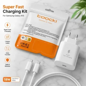 شارژر دیواری 25 وات توکی مدل A34 به همراه کابل USB-C