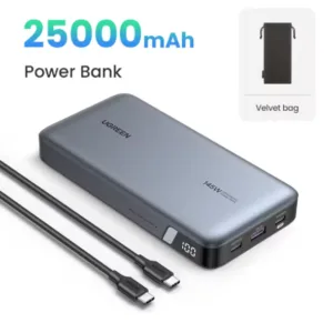 پاوربانک یوگرین مدل PB205-90597 ظرفیت 25000 میلی آمپر ساعت