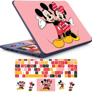 استیکر لپ تاپ راتیانا مدل mickey mouse مناسب برای لپ تاپ 15 تا 17 اینچ به همراه برچسب حروف فارسی کیبورد