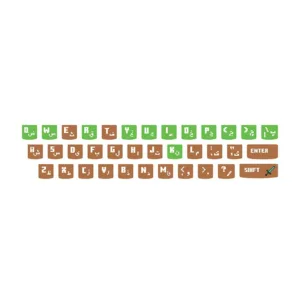 استیکر لپ تاپ توییجین و موییجین مدل Minecraft 01 مناسب برای لپ تاپ لنوو 15 و 15.6 اینچ به همراه برچسب حروف فارسی کیبورد
