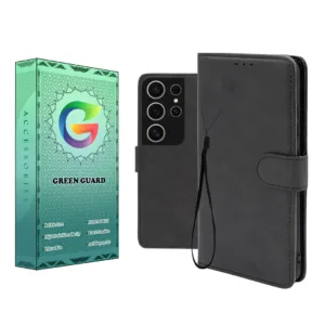 کیف کلاسوری گرین گارد طرح چرمی مدل Landing مناسب برای گوشی موبایل سامسونگ Galaxy S24 Ultra به همراه بند آویز