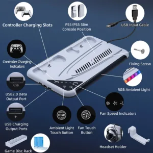 پایه حنککننده استیشن 5 پرو دابی مدل 3557D PRO