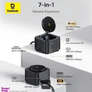 شارژر رومیزی بی سیم 15 وات 7 پورت بیسوس مدل MAGPRO 2