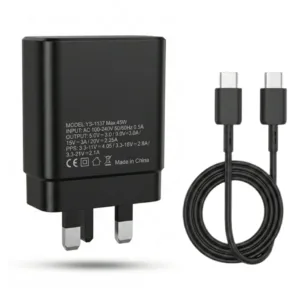 شارژر دیواری 45 وات یس پلاس مدل SUPER FAST 45W به همراه کابل USB-C به طول 1 متر