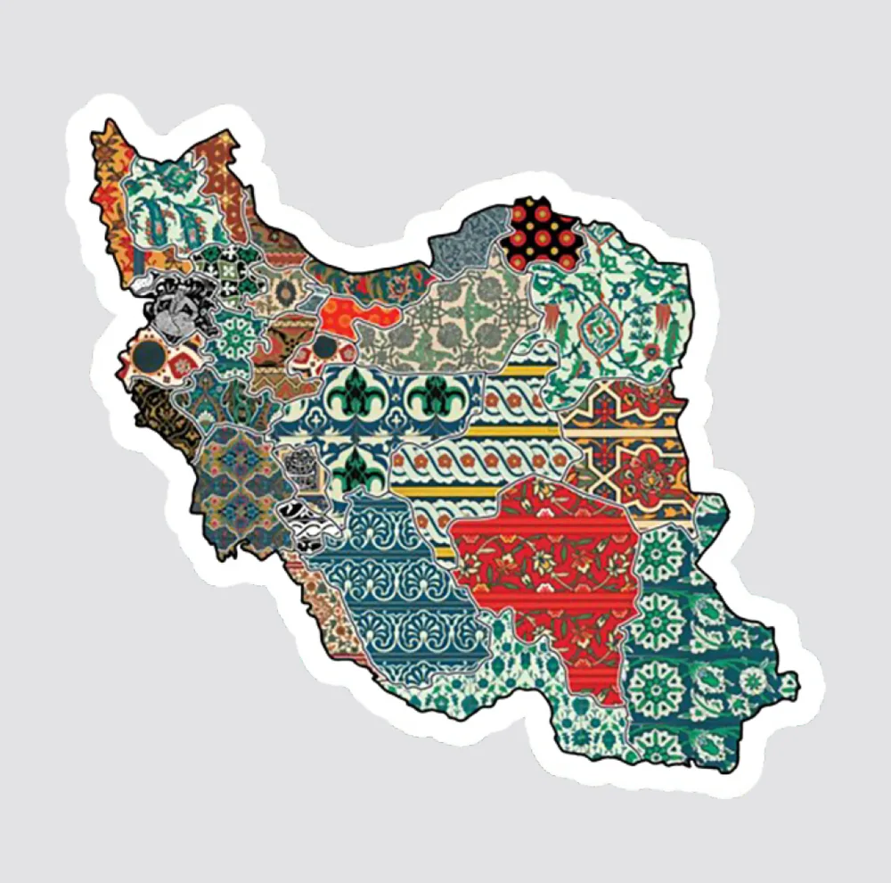 استیکر لپ تاپ پیکسل میکسل مدل نقشه ایران سنتی کد 01