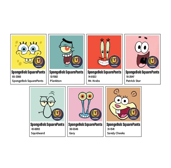 استیکر لپ تاپ کالامیکس طرح باب اسفنجی مدل spongebob مجموعه 7 عددی