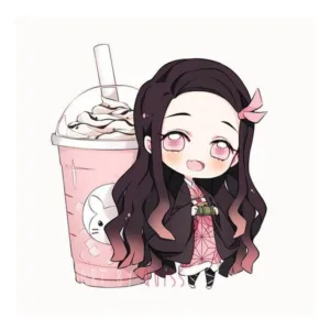 استیکر لپ تاپ و موبایل مدل انیمه طرح شیطان کش نزوکو کامادو demon slayer nezuko kamado کد 234