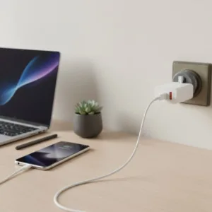شارژر دیواری 35 وات دو پورت مدل BEST به همراه کابل تبدیل USB-C