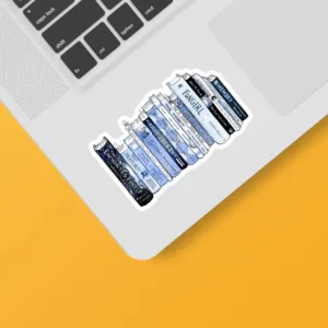 استیکر لپ تاپ و موبایل بووم طرح کتاب کد N40