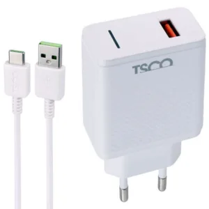 شارژر دیواری 18 وات تسکو مدل TTC 64 به همراه کابل USB-C