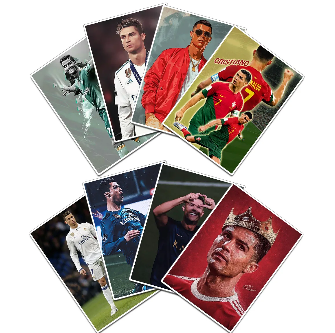 استیکر لپ تاپ و موبایل گوفی مدل کریستیانو رونالدو طرح Cristiano Ronaldo کد CR04 مجموعه 8 عددی
