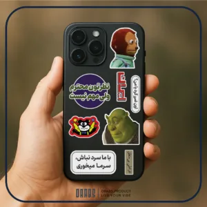 استیکر لپ تاپ طرح بامزه مجموعه 9 عددی