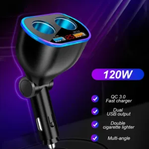 شارژر فندکی 120 وات 4 پورت مدل AGK_C301