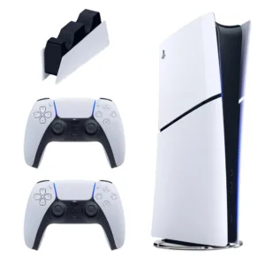 کنسول بازی سونی مدل PlayStation 5 Slim Digital Edition ظرفیت 825 گیگابایت ریجن CFI-2116 اروپا  به همراه دسته اضافی و پایه شارژر
