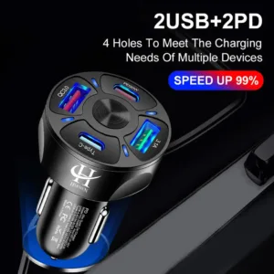 شارژر فندکی 20 وات هارمن مدل CX-2U+2PD QC3FAST
