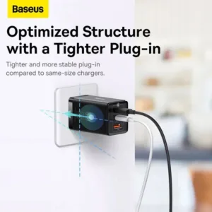 شارژر دیواری باسئوس مدل GAN5 PRO 65W به همراه کابل USB-C
