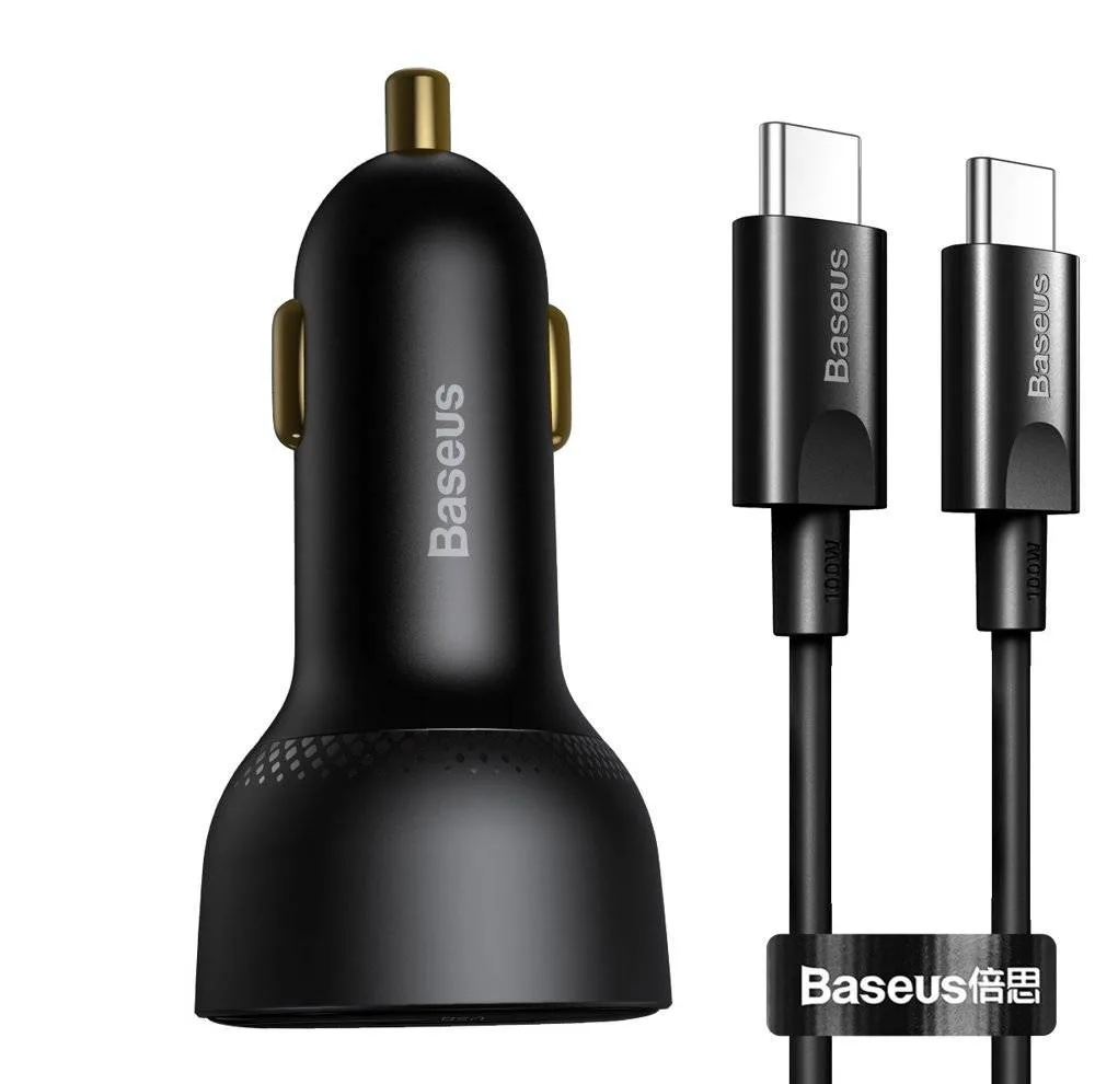 شارژر فندکی باسئوس مدل Digital Display PPS 100W به همراه کابل تبدیل USB-C