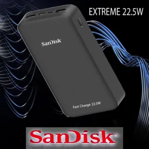 پاوربانک 22.5 وات سن دیسک مدل EXTREME ظرفیت 20000 میلی‌آمپرساعت