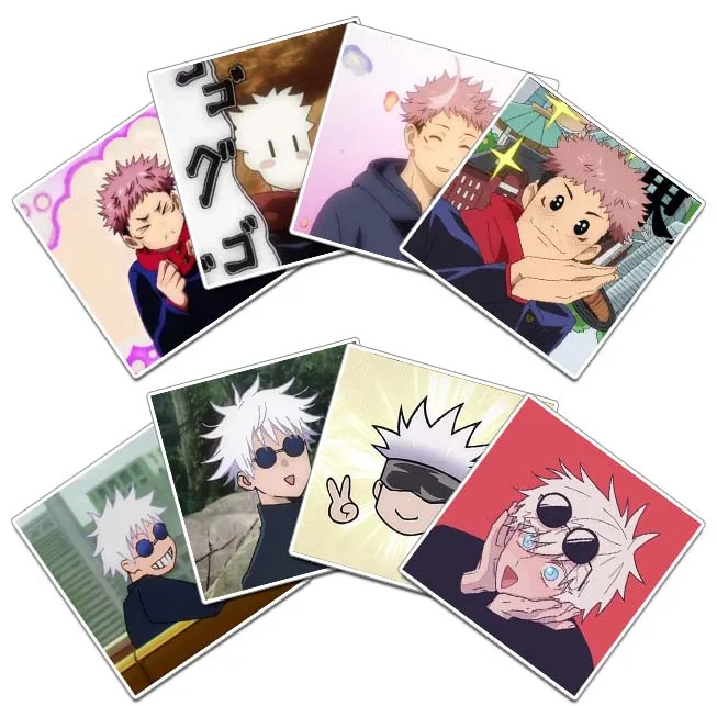 استیکر و برچسب گوفی مدل بامزه و کیوت انیمه جوجوتسو کایسن Jujutsu Kaisen Anime کد K16 مجموعه 8 عددی