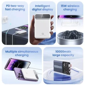 پاوربانک یوسمز مدل US-CD214-22.5W ظرفیت 10000 میلی آمپر ساعت