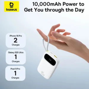 پاوربانک 45 وات بیسوس مدل EnerFill FC31 PPQD3‑1040 ظرفیت 10000 میلی‌آمپرساعت