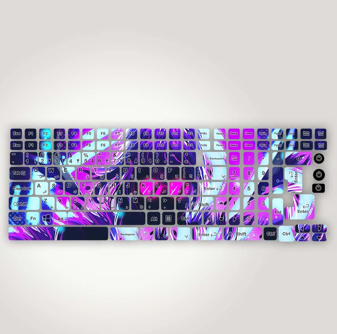 برچسب حروف فارسی کیبورد مدل Gaming کد K-106