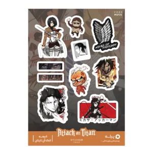 استیکر لپ تاپ و موبایل پیله طرح انیمه اتک آن تایتان مدل Attack on Titan کد SP25 مجموعه 10 عددی
