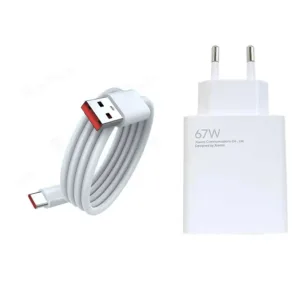 شارژر دیواری 67 وات مدل SUPER FAST 67w به همراه کابل تبدیل USB-C
