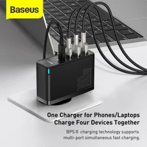 شارژر دیواری باسئوس مدل CCGAN2P-L01 به همراه کابل تبدیل USB-C
