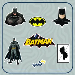 استیکر لپ تاپ طرح بتمن مجموعه 6 عددی