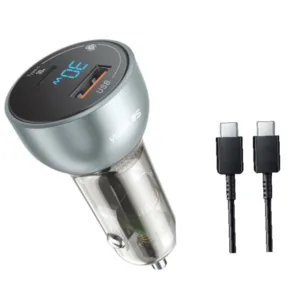 شارژر فندکی 30 وات 2 پورت یس پلاس مدل SUPER FAST 30W به همراه کابل  USB-C