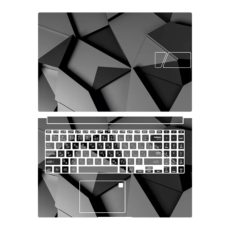 استیکر لپ تاپ توییجین و موییجین مدل هندسی 21 مناسب برای لپ تاپ ایسوس Vivobook 15 X 1504V به همراه برچسب حروف فارسی کیبورد