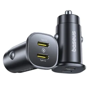 شارژر فندکی 30 وات 2 پورت بیسوس مدل GoTrip BS-C15C2