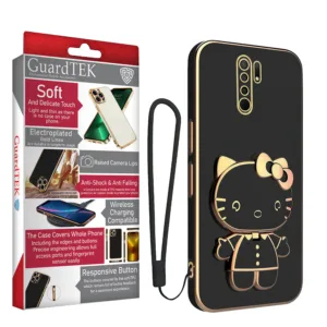 کاور گاردتک اساک مدل Kitty Strap مناسب برای گوشی موبایل شیائومی Redmi 9 / Redmi 9 Prime به همراه بندآویز