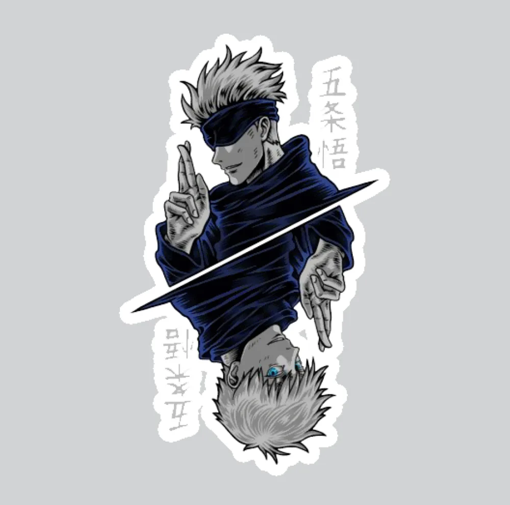 استیکر لپ تاپ پیکسل میکسل مدل jujutsu kaisen گوجو ساتورو