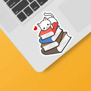 استیکر لپ تاپ و موبایل بووم طرح کتاب کد 201