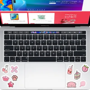 استیکر لپ تاپ راتیانا مدل 01 pink pack مجموعه 10 عددی