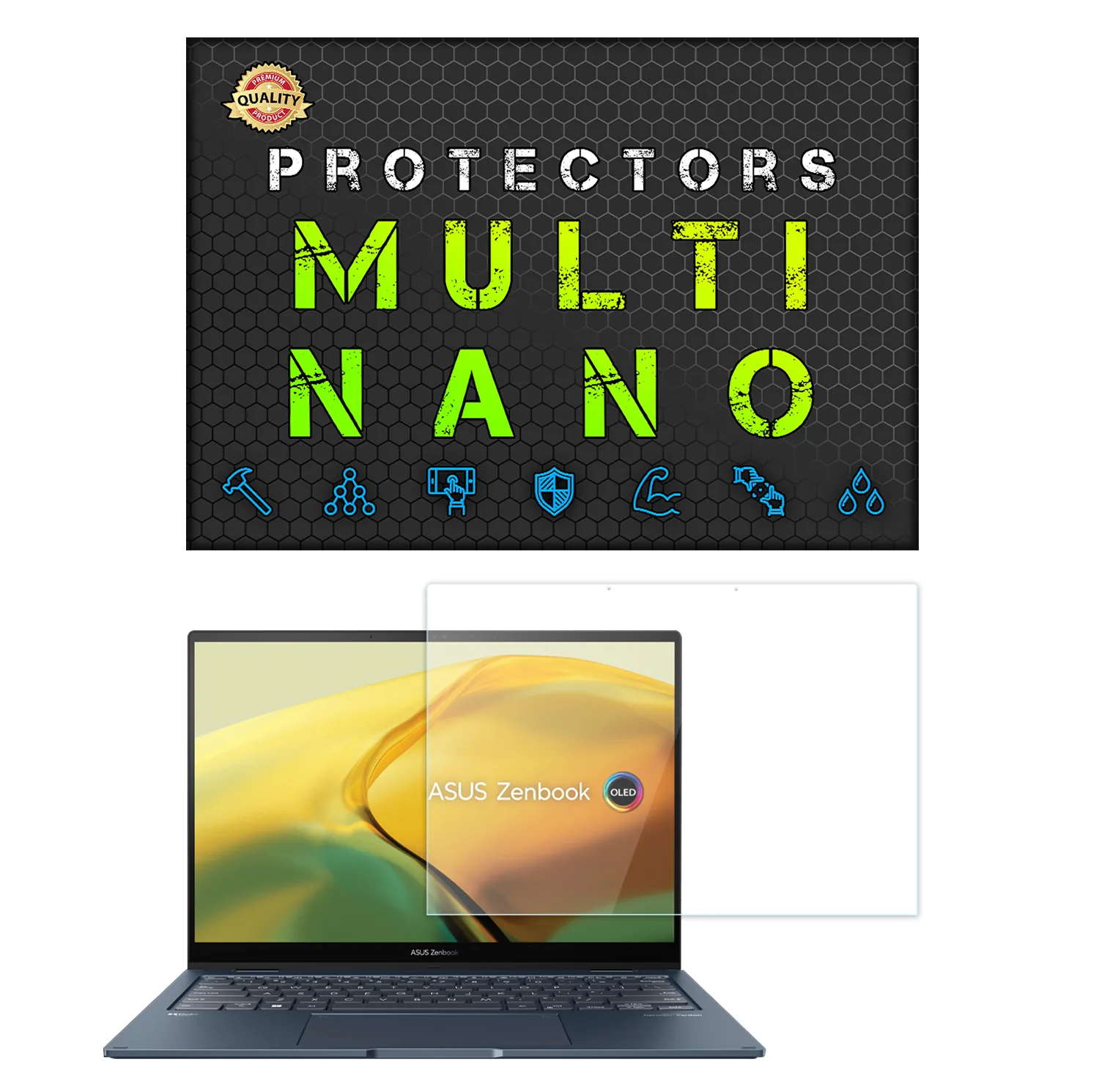 محافظ صفحه نمایش شفاف مولتی نانو مدل X-S1N مناسب برای لپ تاپ ایسوس ZenBook 14 Flip OLED UP3404 14 inch 2023