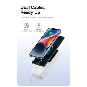 پاوربانک 22 وات بیسوس مدل LIPOW Dual ظرفیت 20000 میلیآمپرساعت به همراه کابل USB-C و لایتنینگ