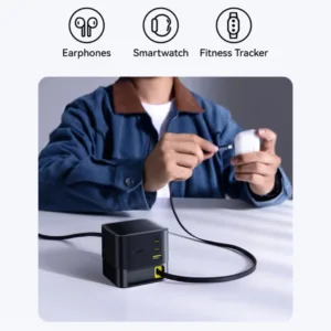 شارژر رومیزی 100 وات 3 پورت بیسوس مدل 100W Super GaN به همراه کابل USB-C