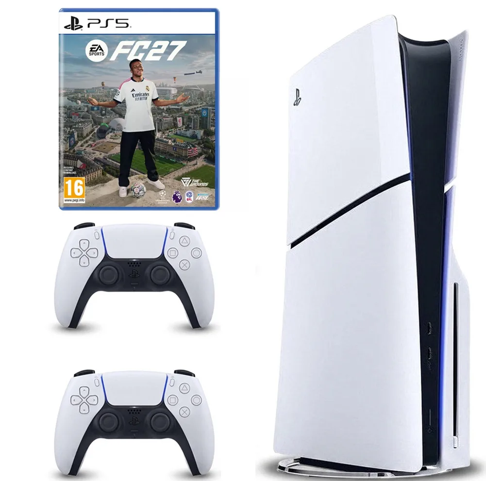 کنسول بازی سونی مدل PlayStation 5 Slim ظرفیت 1 ترابایت ریجن CFI-2116 اروپا به همراه دسته اضافی و بازی EA Sports FC 27