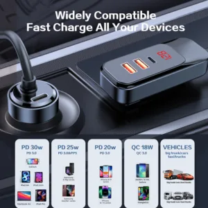 شارژر فندکی 120 وات هیسکا مدل HCC-327